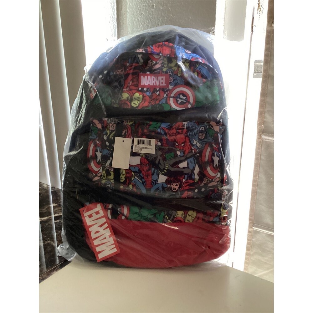 NWT MARVEL AVENGERS Comic 18" Backpack Hulk Captain America Red Black Thor